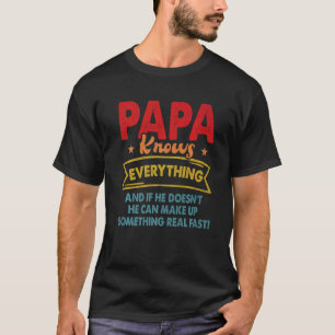 Camiseta Vintage Papa sabe tudo de Dia de os pais