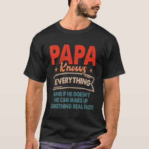 Camiseta Vintage Papa sabe tudo o que é Dia de os pais Idea
