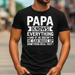 Camiseta Vintage Papa sabe tudo | Papá Engraçado