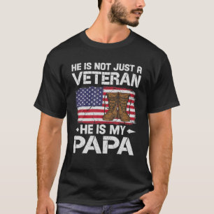 Camiseta Vintage Papa Veteran USA Flag 4 Of Julho Pais