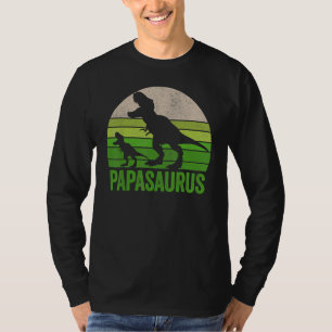 Camiseta Vintage Papasaurus Pai Papa Dois Dinossauros