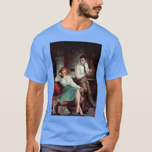 Camiseta Vintage Paperback Illustration Office Sinner