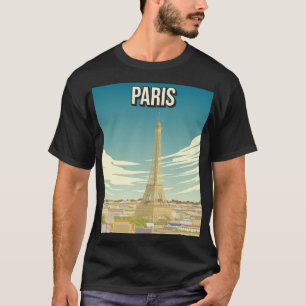 Camiseta Vintage Paris Poster de viagens Eiffel Tower T Shi