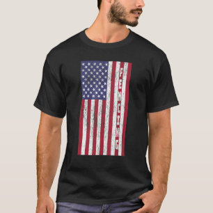 Camiseta Vintage Patriotic Fence American Flag Graphic
