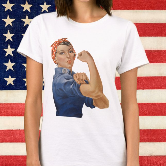 Camiseta Vintage Patriotic Rosie, o Ribeirão, podemos fazê- (Criador carregado)
