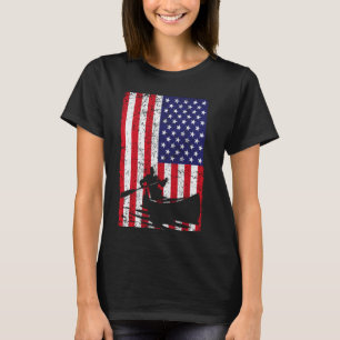 Camiseta Vintage Patriotic UAS American Flag Kayak Boat Kay