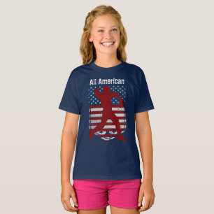 Camiseta Vintage Patriótica All-American Baseball se Distin