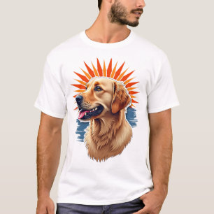 Camiseta Vintage Patriótica de Golden Retriever co