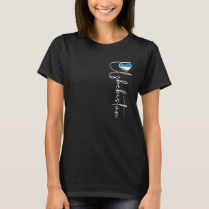 Camiseta Vintage, pavilhão do Usbequistão, Coração do Usbeq