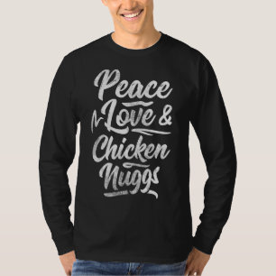 Camiseta Vintage Peace Love amp Chicken Nuggs