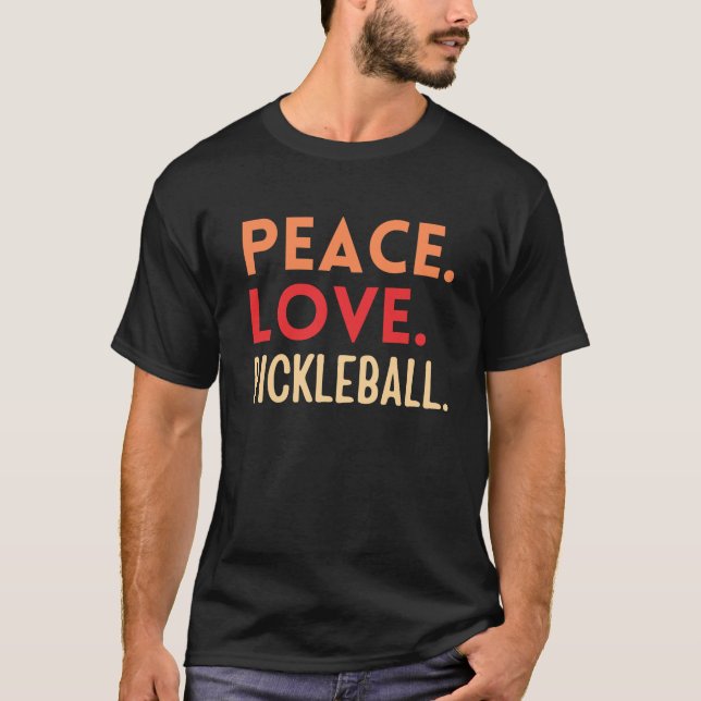Camiseta Vintage Peace Love Pickleball (Frente)