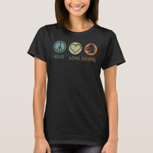 Camiseta Vintage Peace Love Squirrel Tshirt Encantada Squir