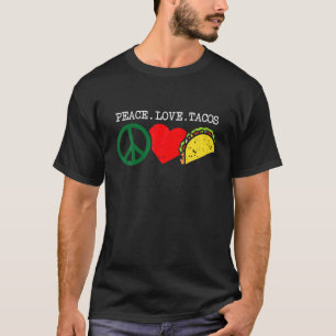 Camiseta Vintage Peace Love Tacos Cute Taco Tuesday Mexican