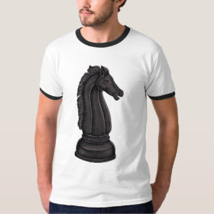 Camiseta Vintage - peça preta de xadrez