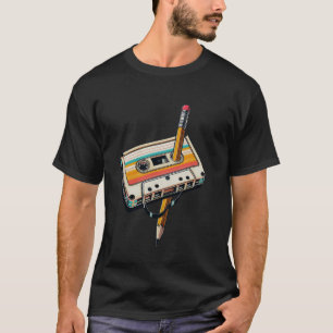 Camiseta Vintage Pencil Rewind Cassette Tape Nostalgia Part