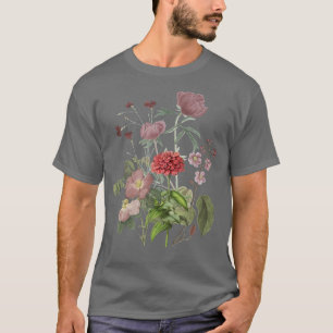 Camiseta Vintage Peony Rosas Garden Flowers Floral Plant La