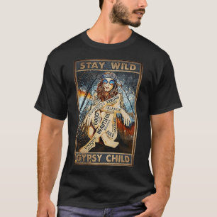 Camiseta Vintage Permaneça Selvagem Criança Cigana