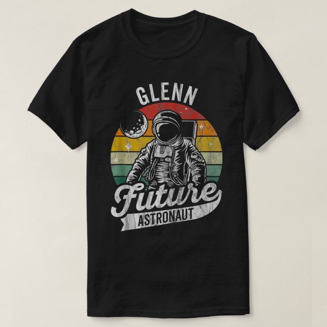 Camiseta Vintage Personalizada Glenn Future astronaut Space (Frente do Design)