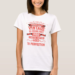 Camiseta Vintage personalizado 65.o aniversário dá vermelho