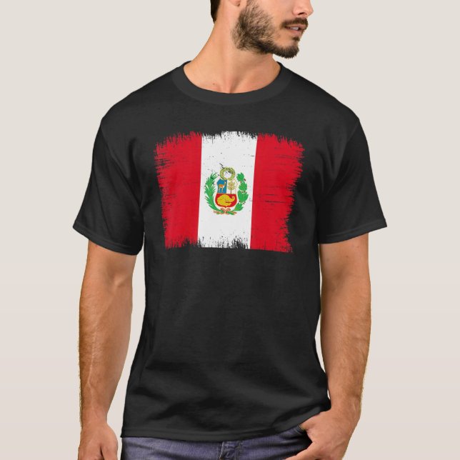 Camiseta Vintage Peru Flag Peruvian Independence Day (Frente)