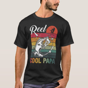 Camiseta Vintage Pesca Vovô Crianças Reel Legal Papa Fisher