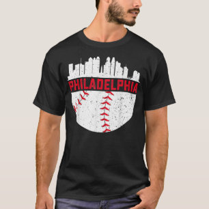 Camiseta Vintage Philadelphia Skyline Baseball Retro Philly