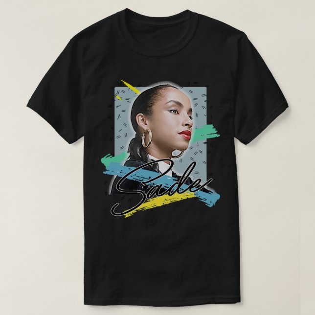 Camiseta Vintage Photograp Sade Singer Adu Funny (Frente do Design)