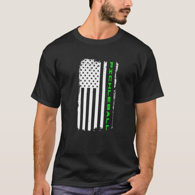Camiseta Vintage Pickleball American Flag USA Legal Pickle  (Frente)