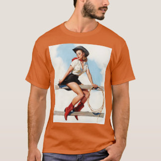 Camiseta Vintage Pin Up Cowgirl