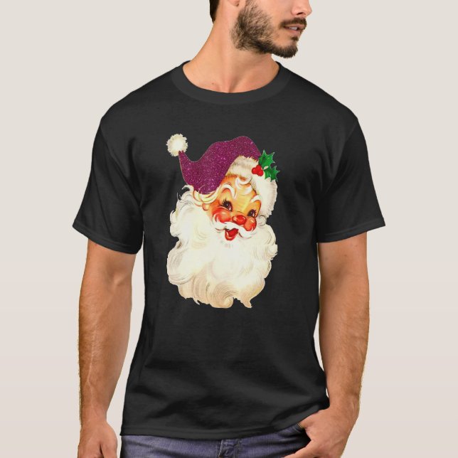 Camiseta Vintage Pink Papai Noel Rosa Natal 2 (Frente)