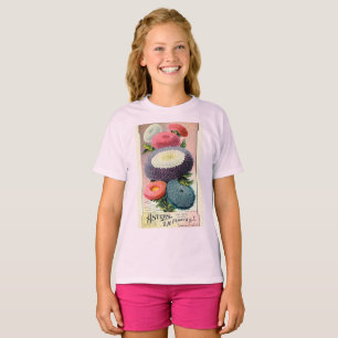 Camiseta Vintage Pink White Aster Flowers