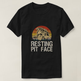 Camiseta Vintage Pitbull - Rosto de Descanso - Engraçado Pi