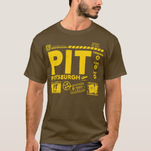 Camiseta Vintage Pittsburgh PIT Código de Viagem Dia do Aer