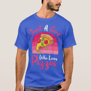 Camiseta Vintage Pizza Fast Comida Lover Apenas Uma Menina