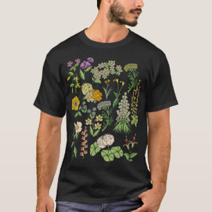 Camiseta Vintage Plantas Botânicas Flores Inspiradas Nature