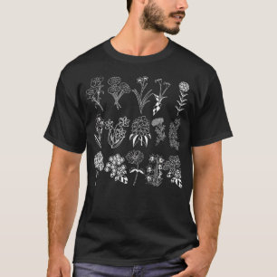 Camiseta Vintage Plantas Botânicas Flores Inspiradas Nature