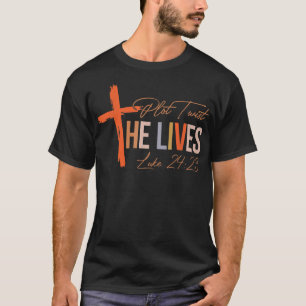 Camiseta Vintage Plot Twist Ele Vive Em Cristão Engraçado
