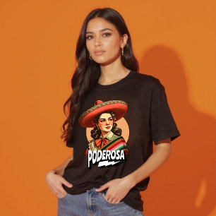 Camiseta Vintage Poderosa Latina Poder Herança Hispânica