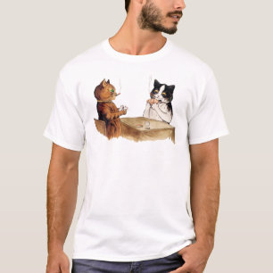 Camiseta vintage poker jogando gatos