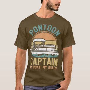 Camiseta Vintage Pontoon Capitão Meu Barco Meu Regimento Ba