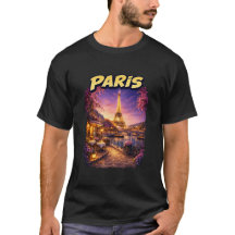 Camiseta Vintage Pôr do Sol Torre Eiffel Paris