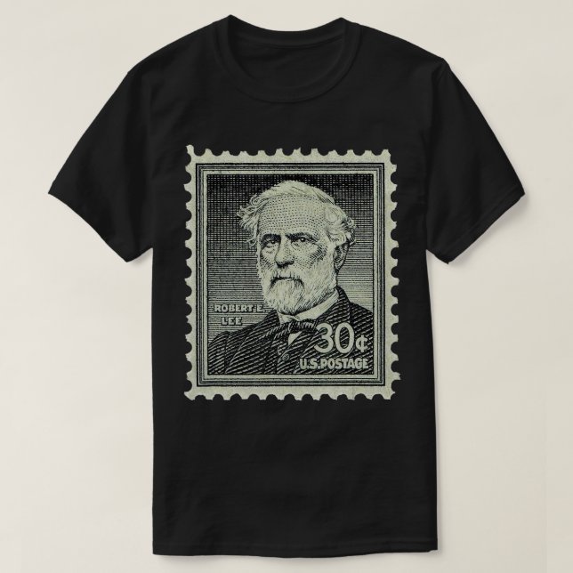 Camiseta Vintage Postage Stamp General Robert E Lee (Frente do Design)