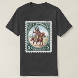 Camiseta Vintage Postage Stamp Native American Warrior