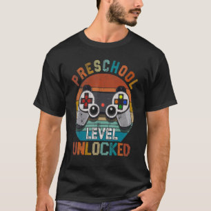Camiseta Vintage Pré-Escolar Nível de Vídeo Desbloqueado Vo