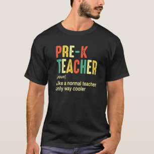 Camiseta Vintage Pre K Teacher Definição Primeiro Dia Da Es