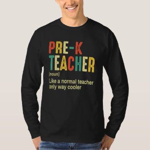 Camiseta Vintage Pre K Teacher Definição Primeiro Dia Da Es