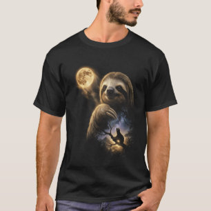 Camiseta Vintage Preguiça dos Anos 90 Uivando para a Lua Es