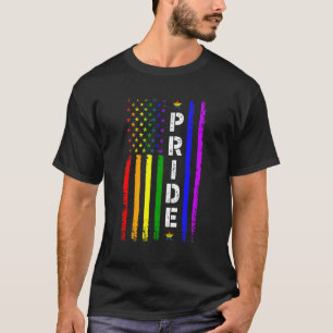 Camiseta Vintage Pride Mês Lgbt Retro Usa Sinalizador Rainb