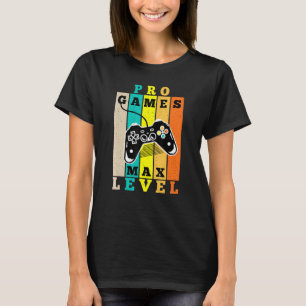 Camiseta Vintage Pro Games Nível Máximo do Jogador de Vídeo