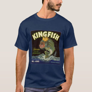 Camiseta Vintage Product Can Label Art, Kingfish Asparagus